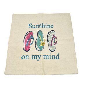 Thirty-one Statement Canvas Pillow Cover - Natural - Sunshine on my Mind - NIB